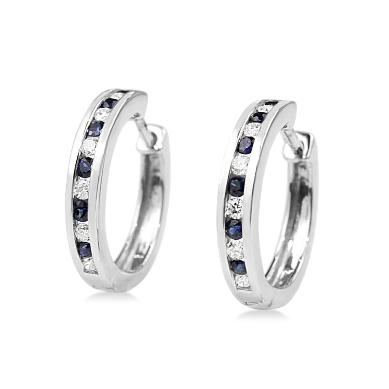 White sapphire discount hoop earrings