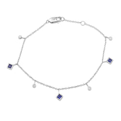 18ct White Gold Sapphire and Diamond Bracelet