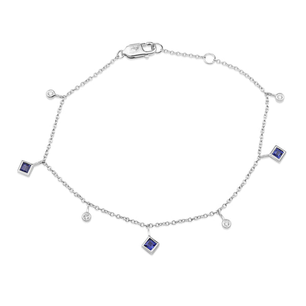 18ct White Gold Sapphire and Diamond Bracelet