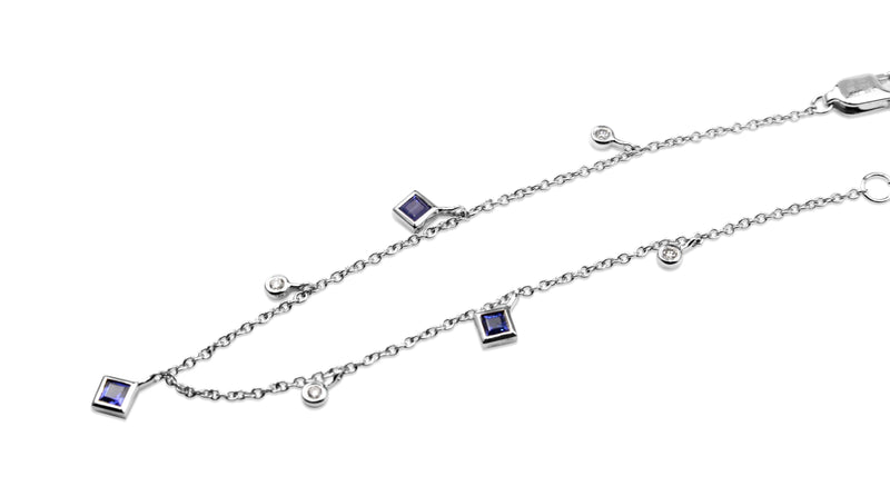 18ct White Gold Sapphire and Diamond Bracelet