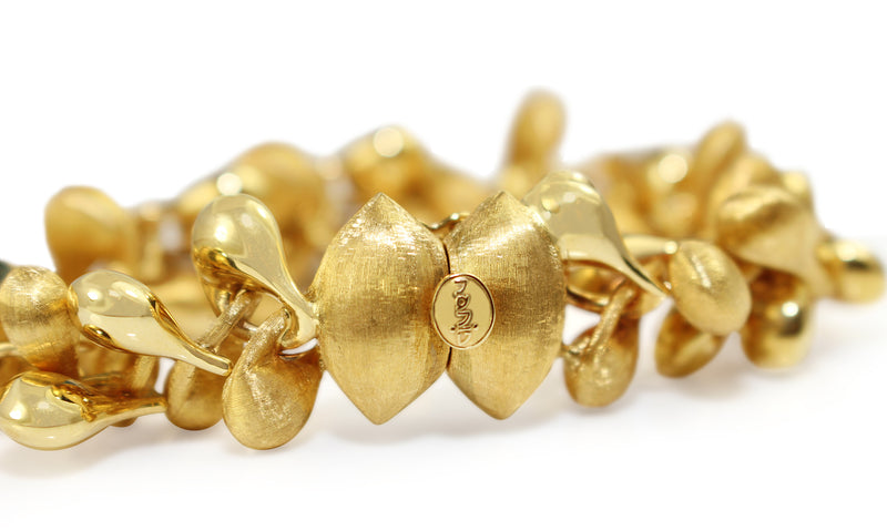 18ct Yellow Gold Fancy Link Bracelet with Polished and Satin/Matte Links