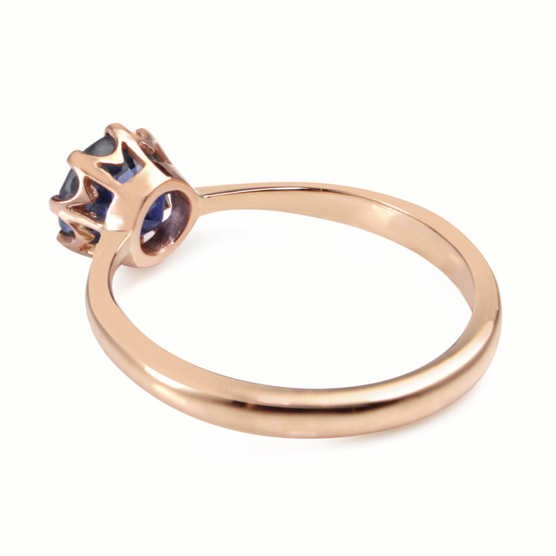 9ct Rose Gold Antique Sapphire Solitaire Ring