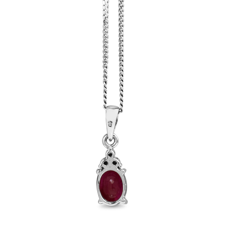 9ct White Gold Ruby and Diamond Necklace