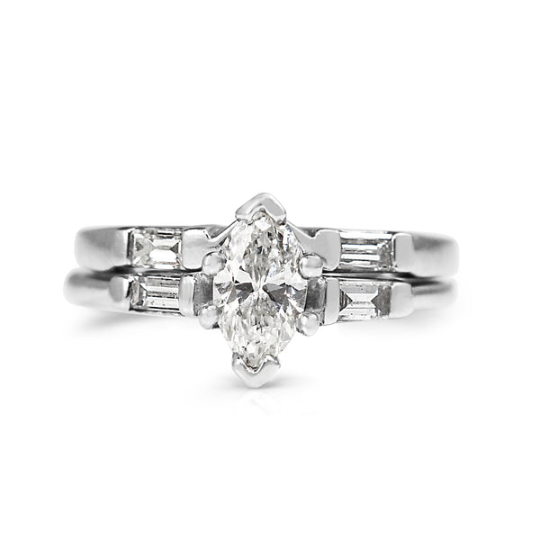 Platinum Marquise Diamond Ring Set