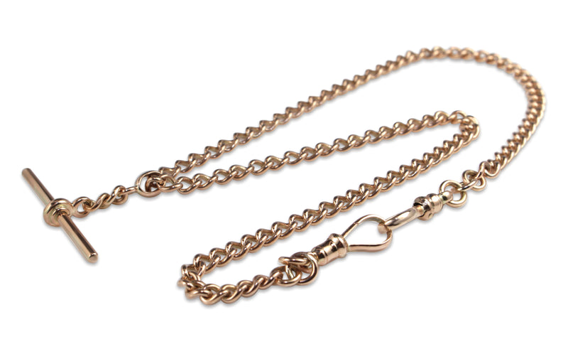 9ct Rose Gold Curb Link Fob Chain