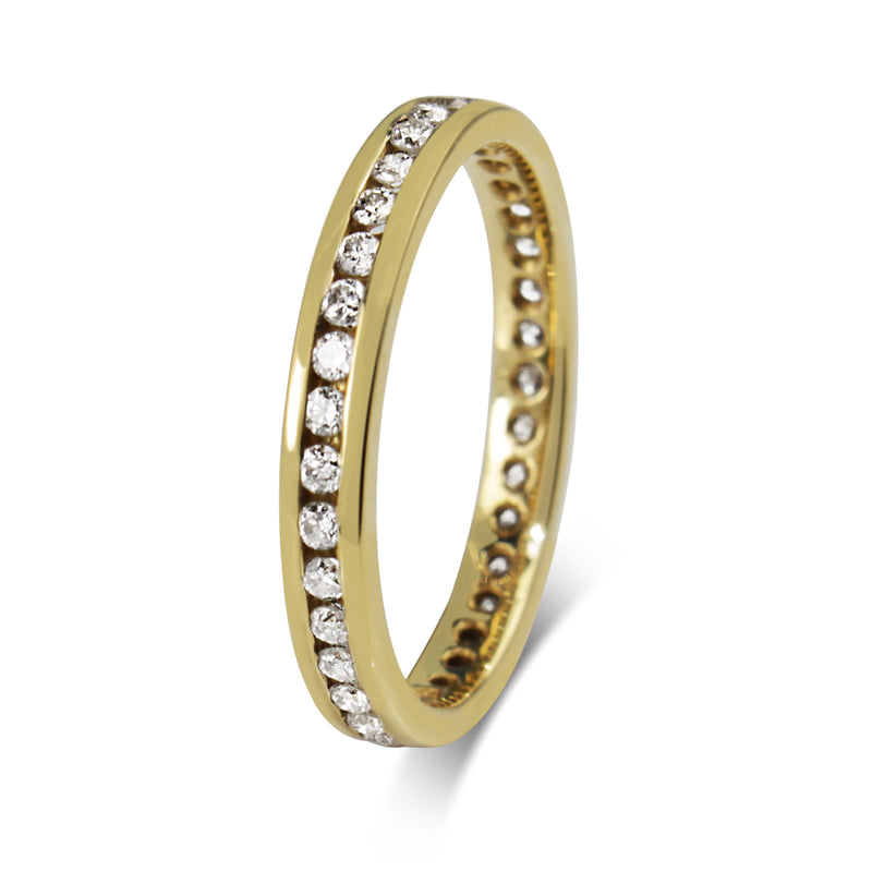 18ct Yellow Gold All Round Channel Set Diamond Band