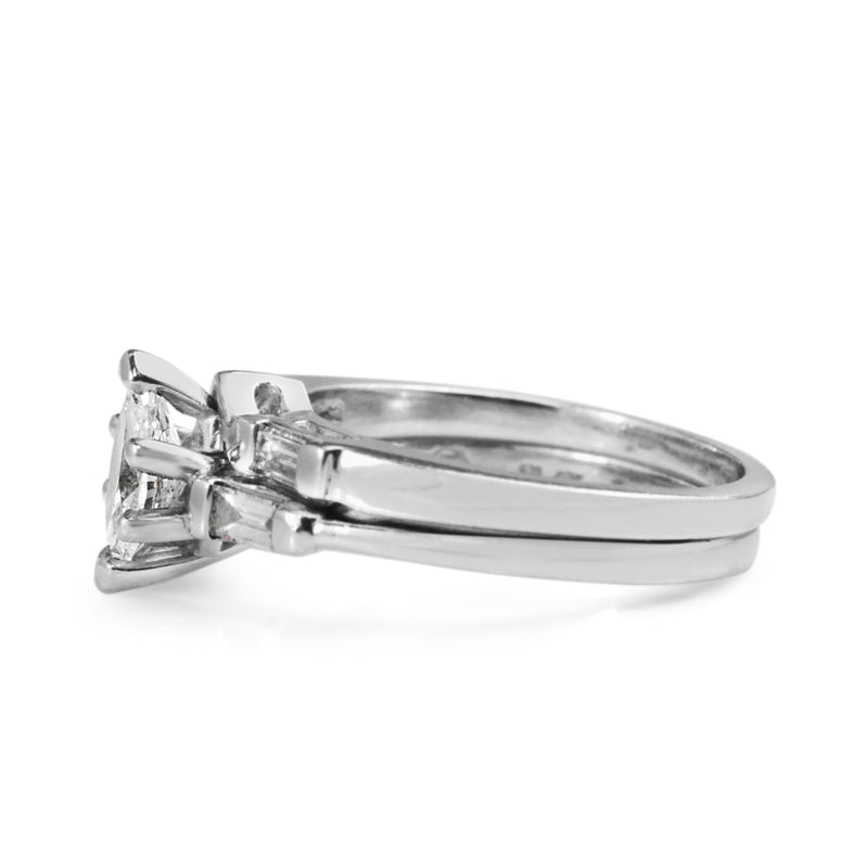 Platinum Marquise Diamond Ring Set