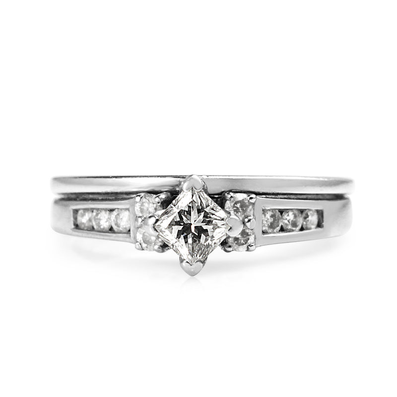 14ct White Gold Diamond Ring Set