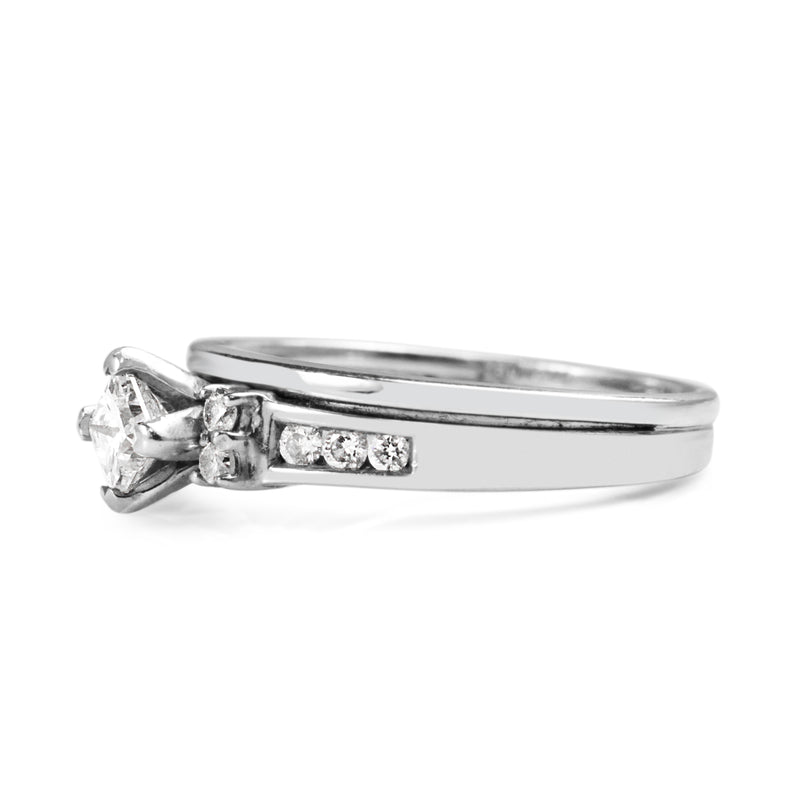 14ct White Gold Diamond Ring Set