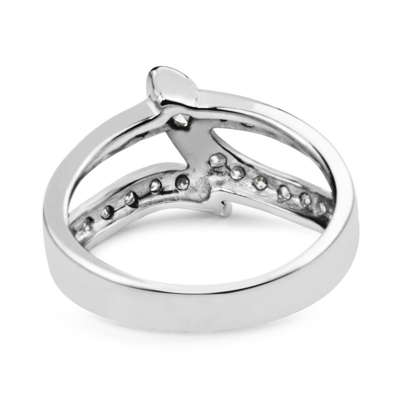 14ct White Gold Diamond Snake Ring