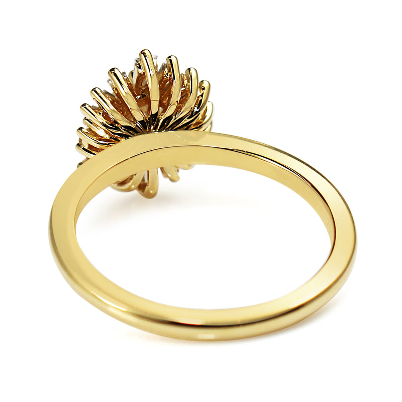 18ct Yellow Gold Round Starburst Ring