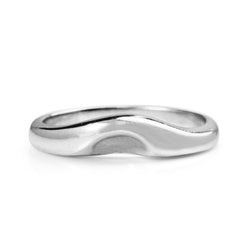 18ct White Gold Curved Wedding Band