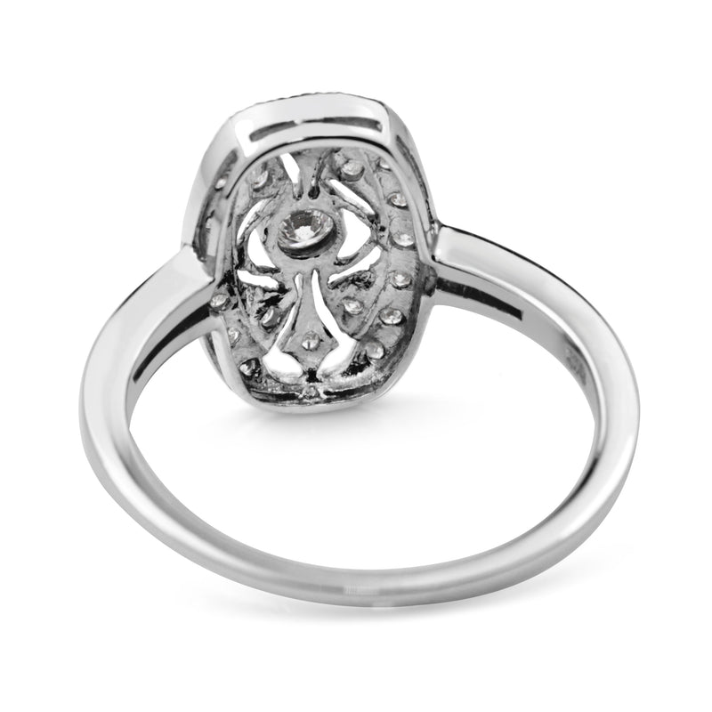 9ct White Gold Deco Style Diamond Ring