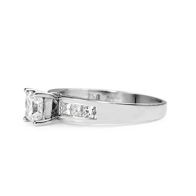 18ct White Gold Princess Cut Solitiare Ring