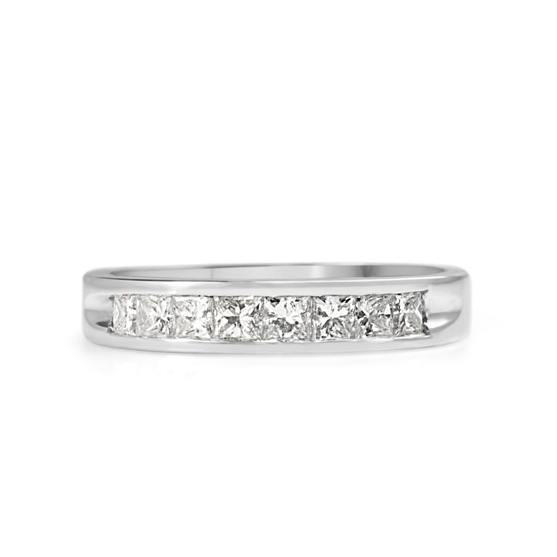 18ct White Gold Princess Cut Diamond Band