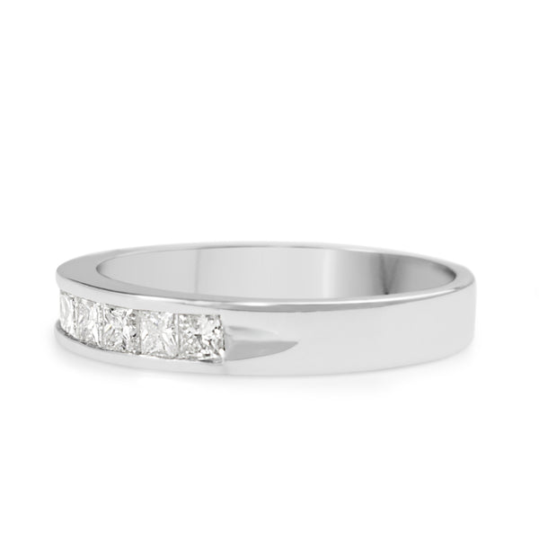 18ct White Gold Princess Cut Diamond Band