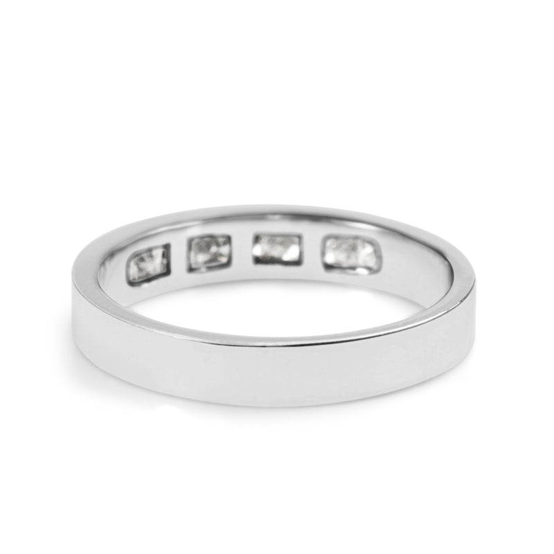 18ct White Gold Princess Cut Diamond Band