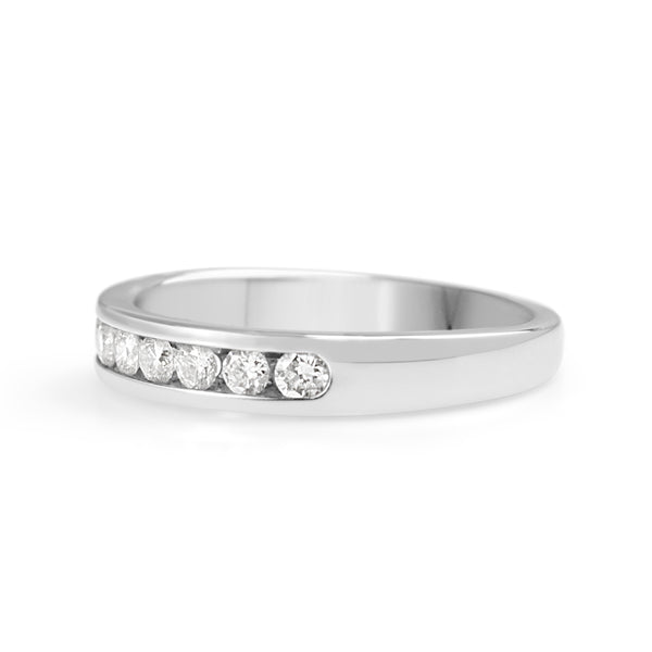 18ct White Gold Channel Set Diamond Band