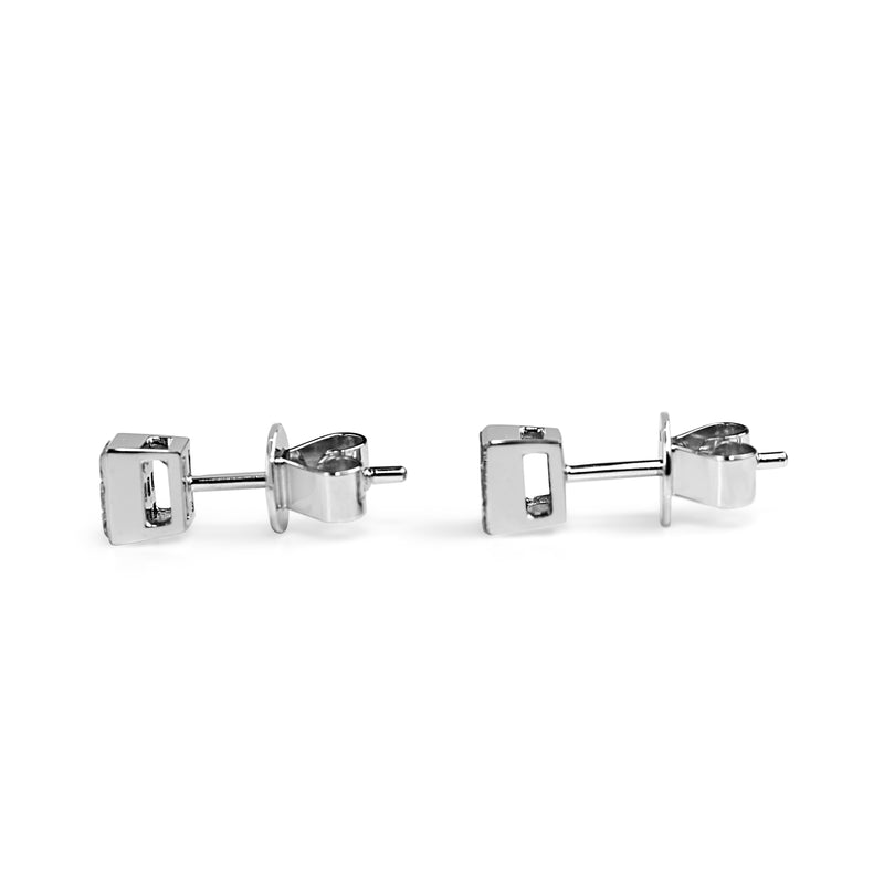 18ct White Gold Tension Set Diamond Stud Earrings