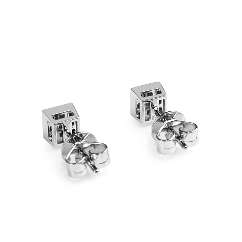 18ct White Gold Tension Set Diamond Stud Earrings