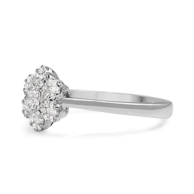 9ct White Gold Diamond Daisy Cluster Ring