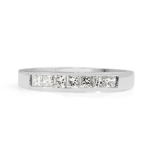 18ct White Gold Princess Cut Diamond Band