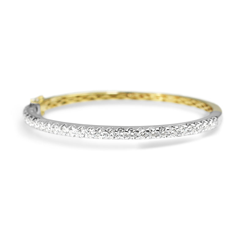 9ct Yellow and White Gold 2.05ct Diamond Bangle