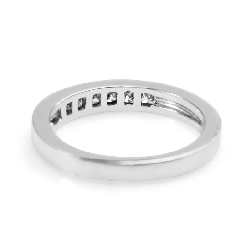 18ct White Gold Princess Cut Diamond Band