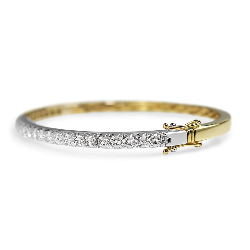 9ct Yellow and White Gold 2.05ct Diamond Bangle