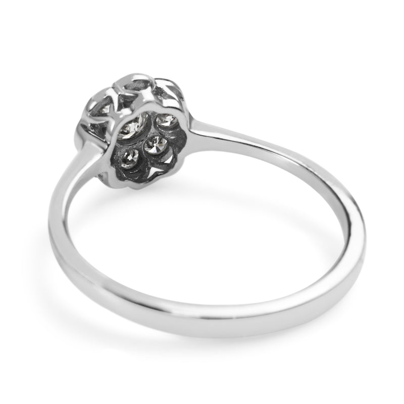 9ct White Gold Daisy Diamond Ring