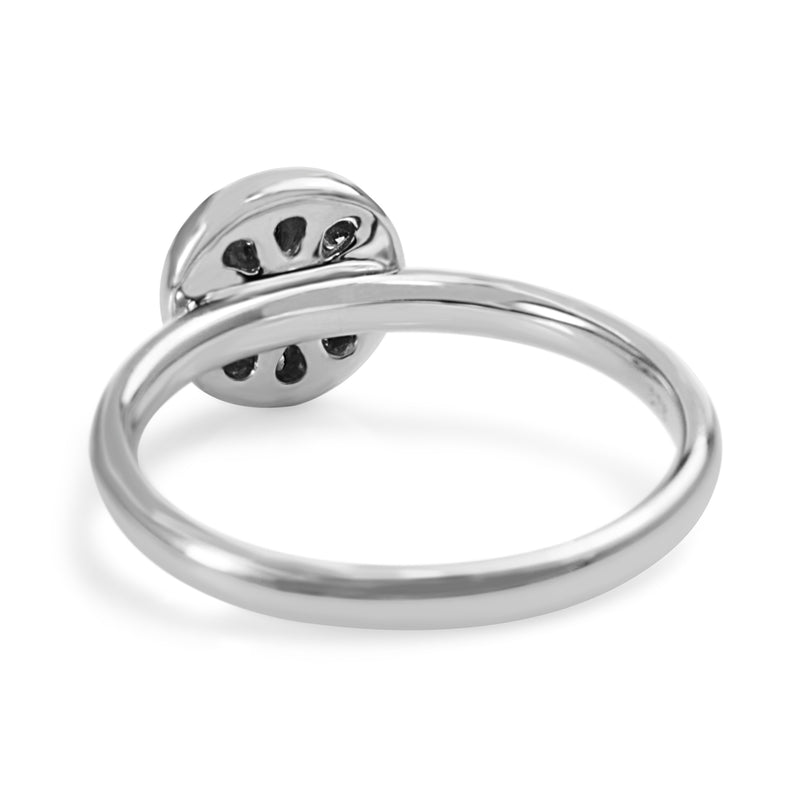 9ct White Gold Round Bubble Ring