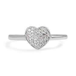 18ct White Gold Heart Diamond Cluster Ring