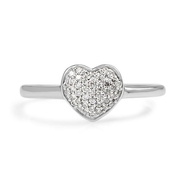 18ct White Gold Heart Diamond Cluster Ring