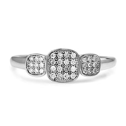 9ct White Gold Cluster Diamond Ring