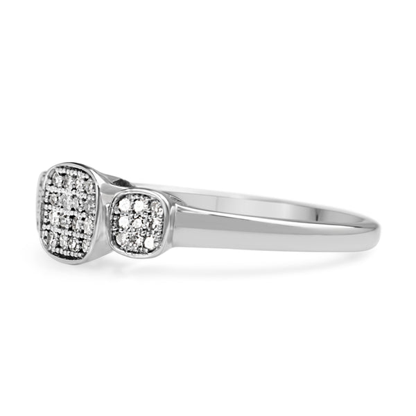 9ct White Gold Cluster Diamond Ring