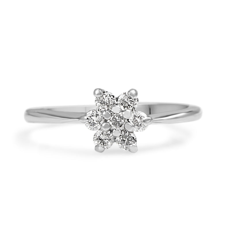 Platinum Diamond Flower Ring