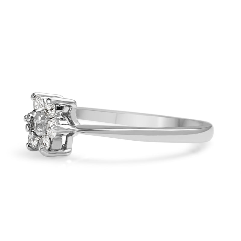 Platinum Diamond Flower Ring