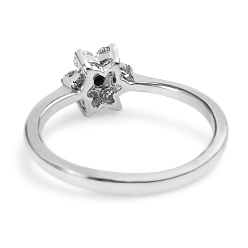 Platinum Diamond Flower Ring