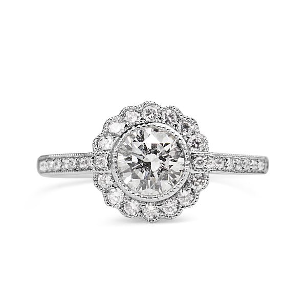 Platinum Diamond Daisy Ring