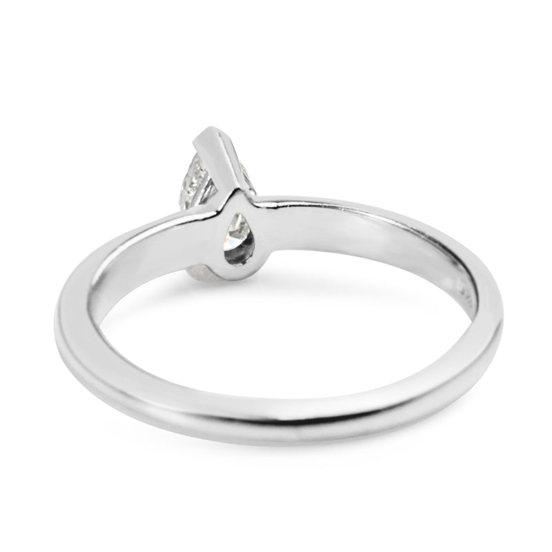 14ct White Gold Pear Shaped Diamond Solitaire Ring