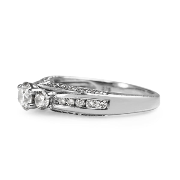 9ct White Gold Diamond 3 Stone Ring