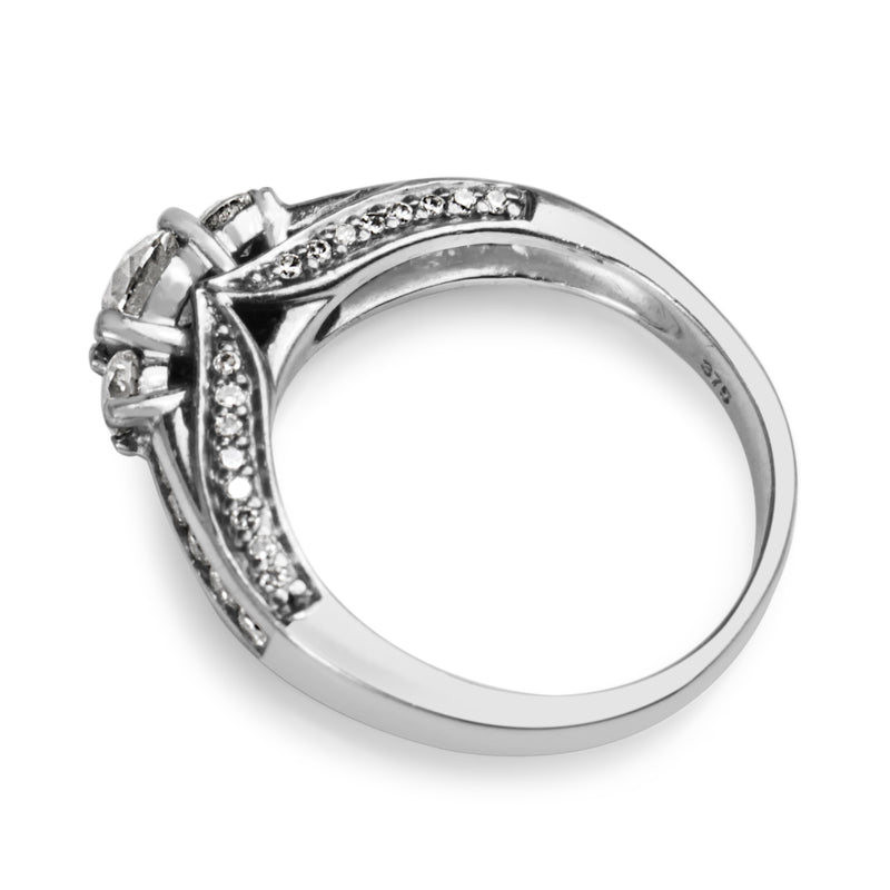 9ct White Gold Diamond 3 Stone Ring