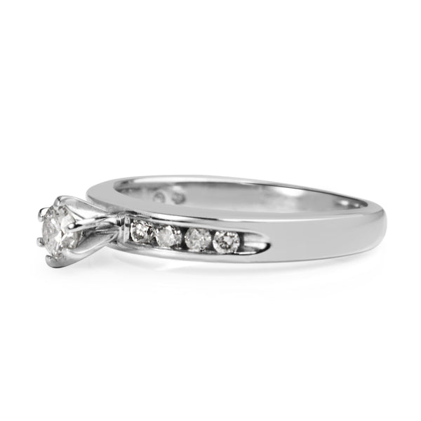 14ct White Gold Diamond Solitaire Ring