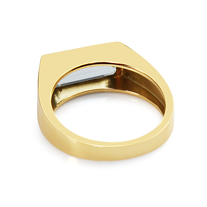 18ct Yellow Gold East West Set Aquamarine Ring