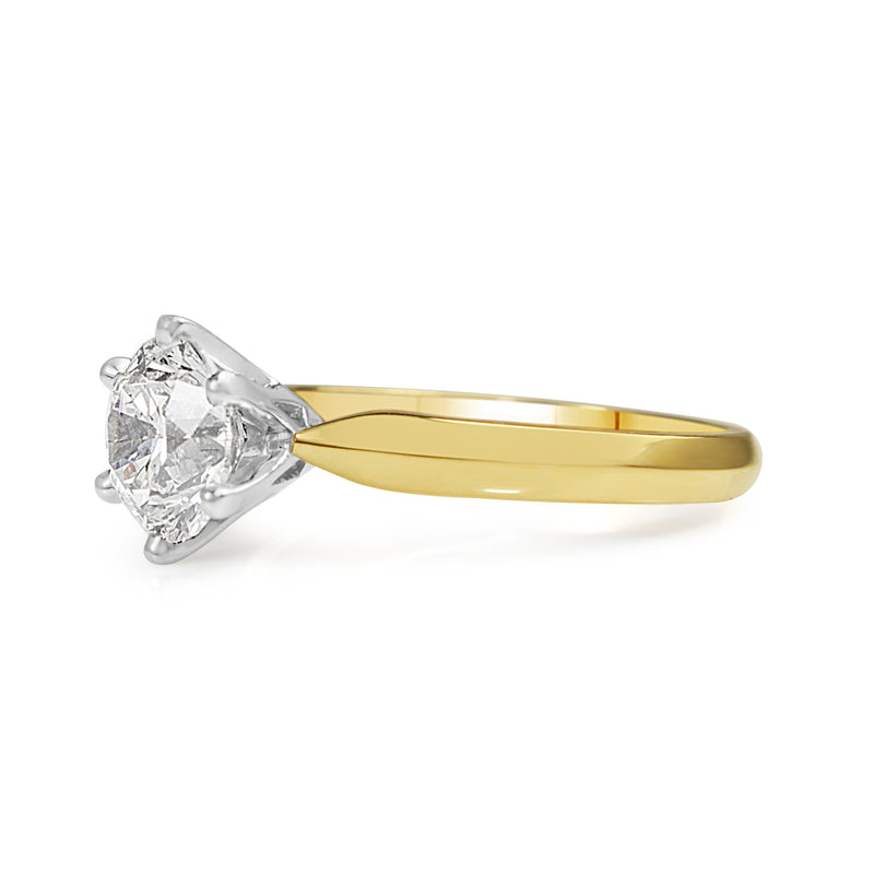 18ct Yellow and White Gold 1.65ct Diamond Solitaire Ring