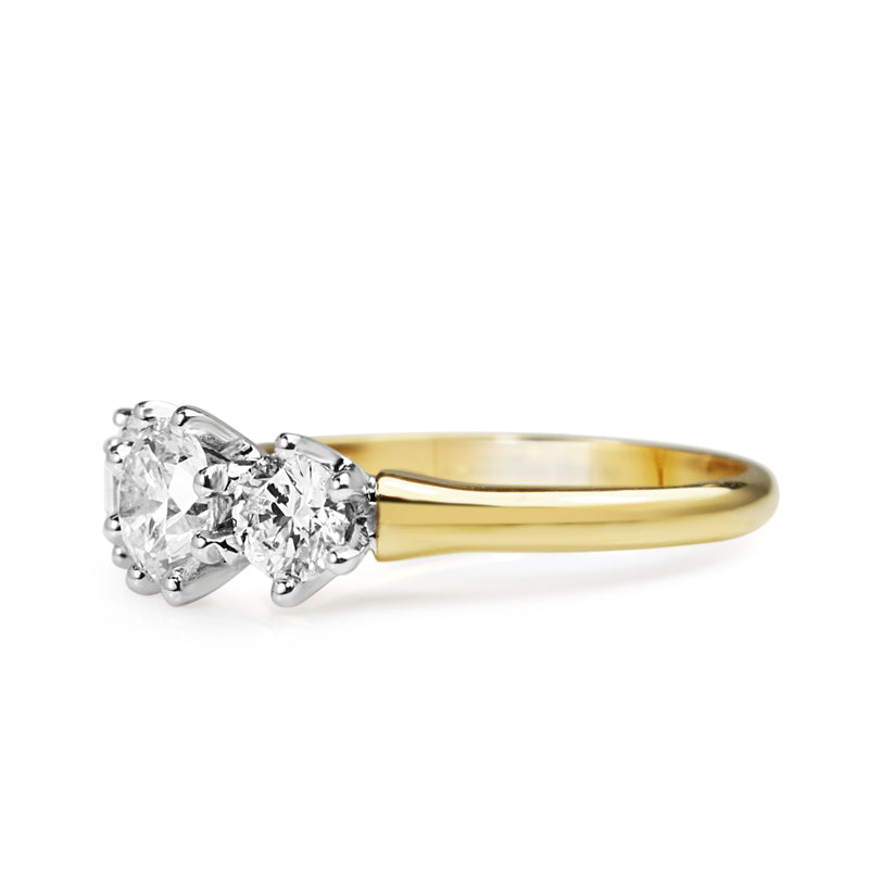 18ct Yellow and White Gold 3 Stone Diamond Ring