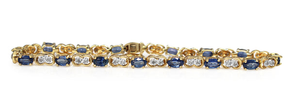 14ct Yellow and White Gold Sapphire and Diamond Bracelet