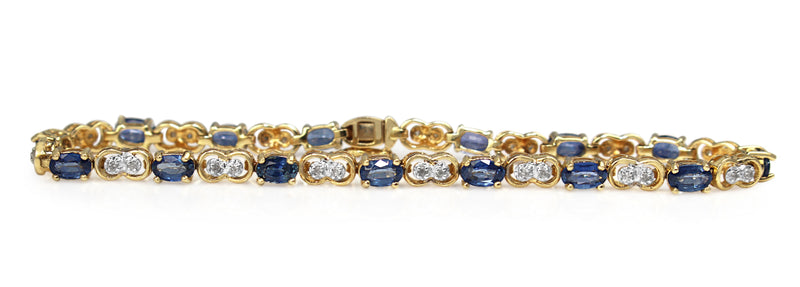 14ct Yellow and White Gold Sapphire and Diamond Bracelet