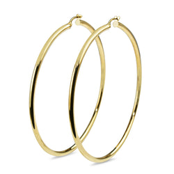 9ct Yellow Gold 65mm Hoop Earrings