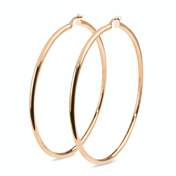 9ct Rose Gold 65mm Hoop Earrings